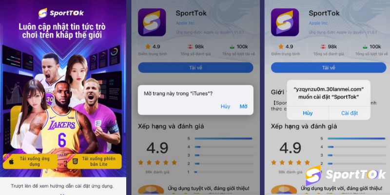 Cách tải App SportTok về máy chính xác