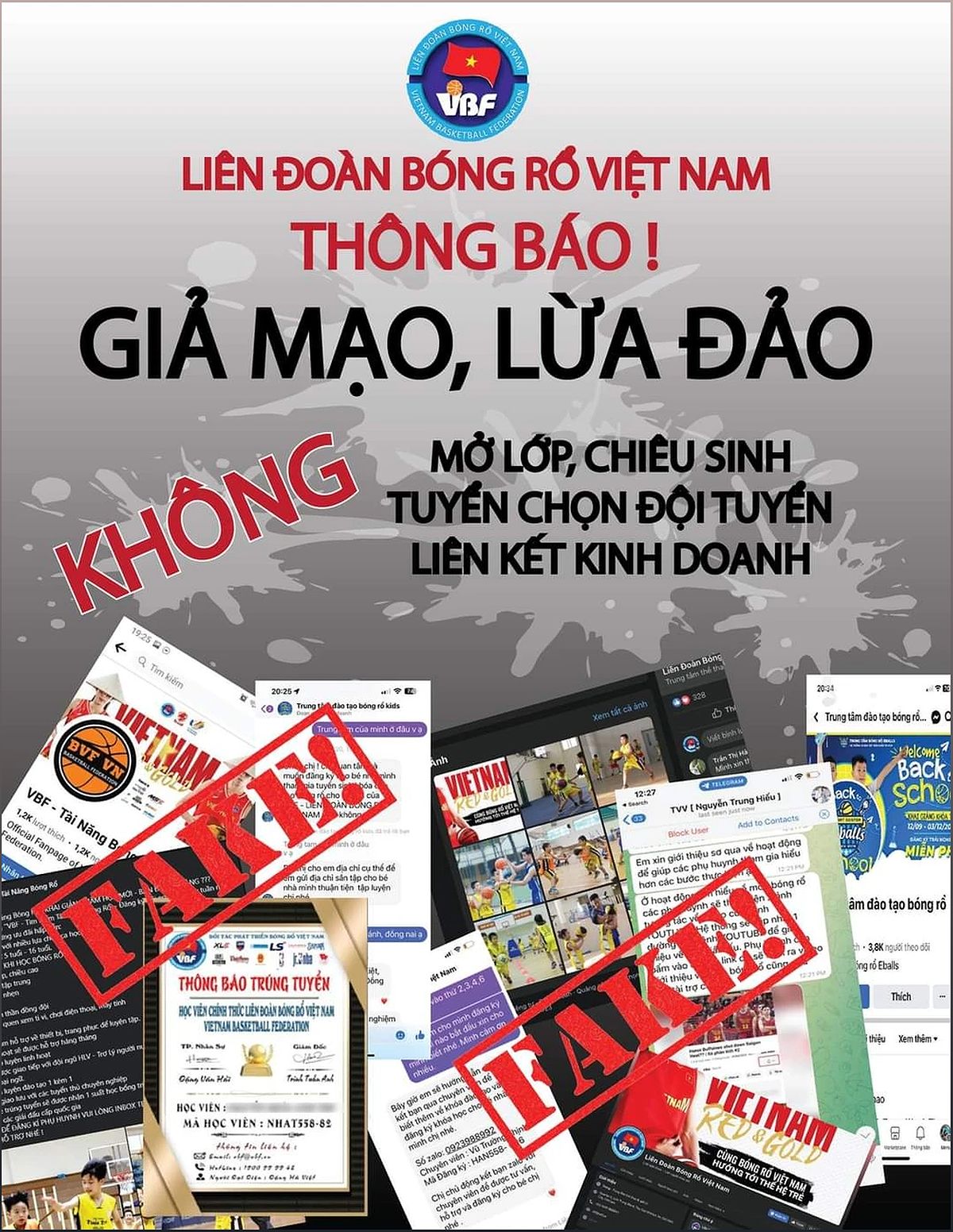Lời cảnh báo: Các fanpage giả mạo liên đoàn thể thao lừa đảo phụ huynh - -10768163