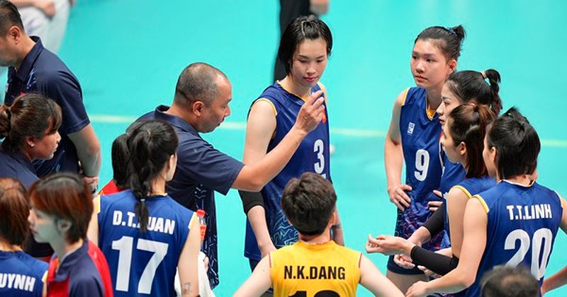 Đội tuyển bóng chuyền nữ Việt Nam giành chiến thắng nghẹt thở trước Hàn Quốc tại ASIAD 19 - -2012649496